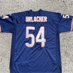 Blue Football Jersey with Orange Accents